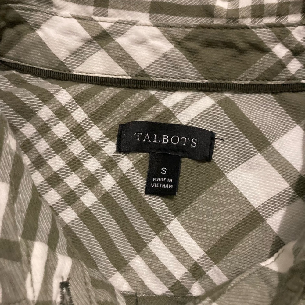 Talbots Plaid Print Button Down Tops Size S - image 5